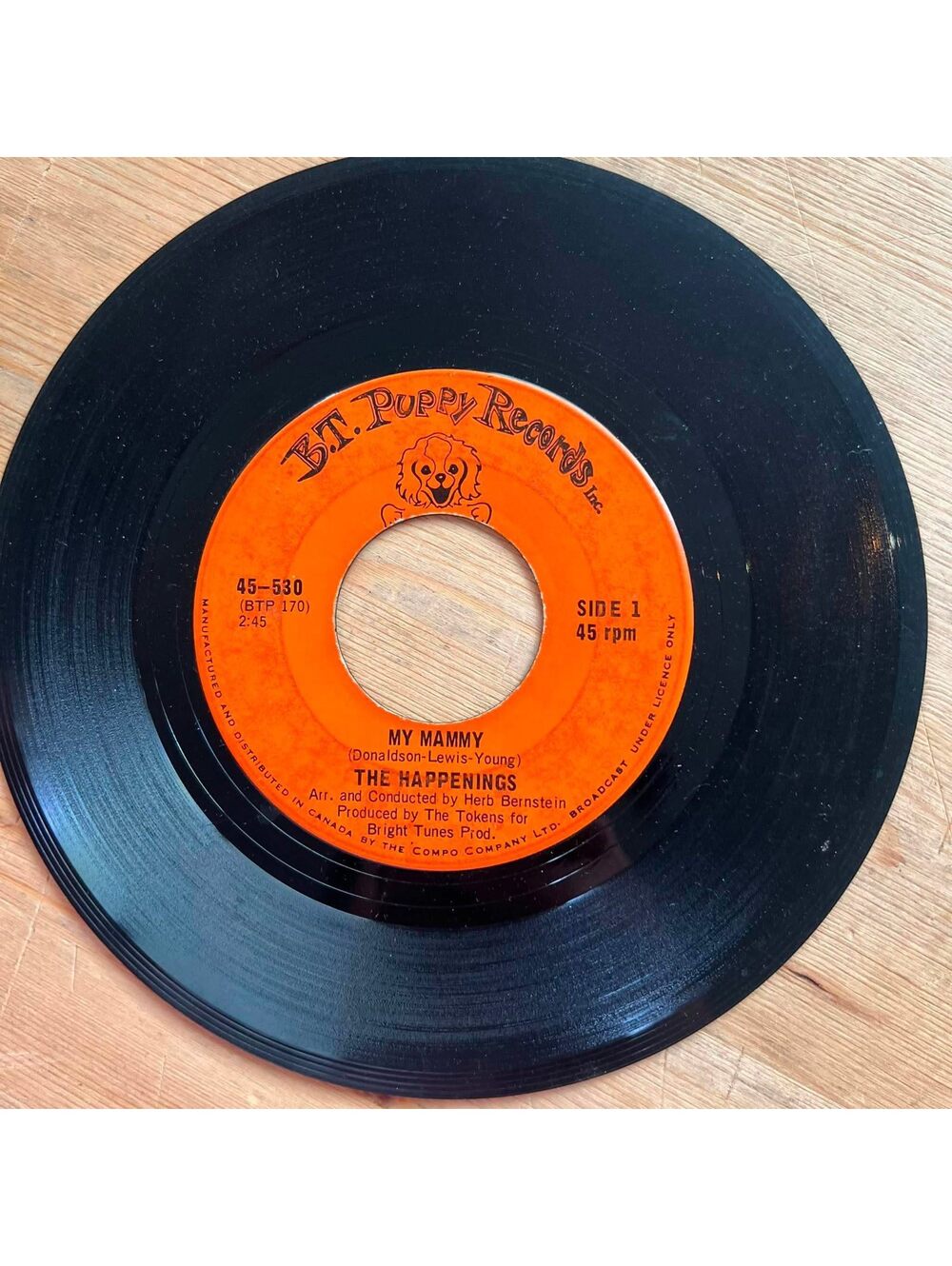 The Happenings - My Mammy/I Believe in Nothing 45rpm VG+ R89
